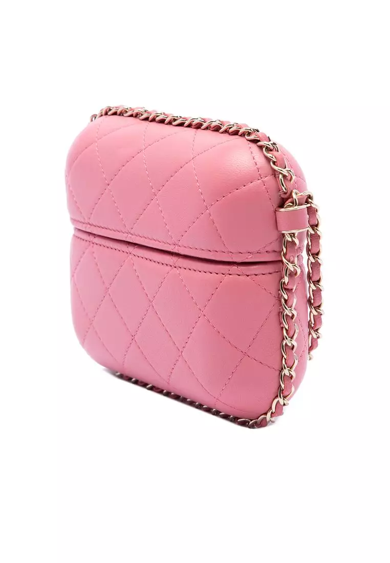 Pre-Loved Chanel Mini Quilted Lambskin Chain Around Vanity Case