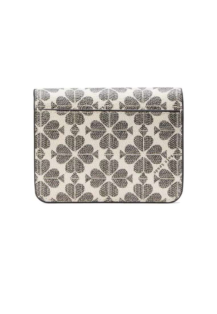 Signature Spade Flower Small Bifold Wallet Black Multi KG493