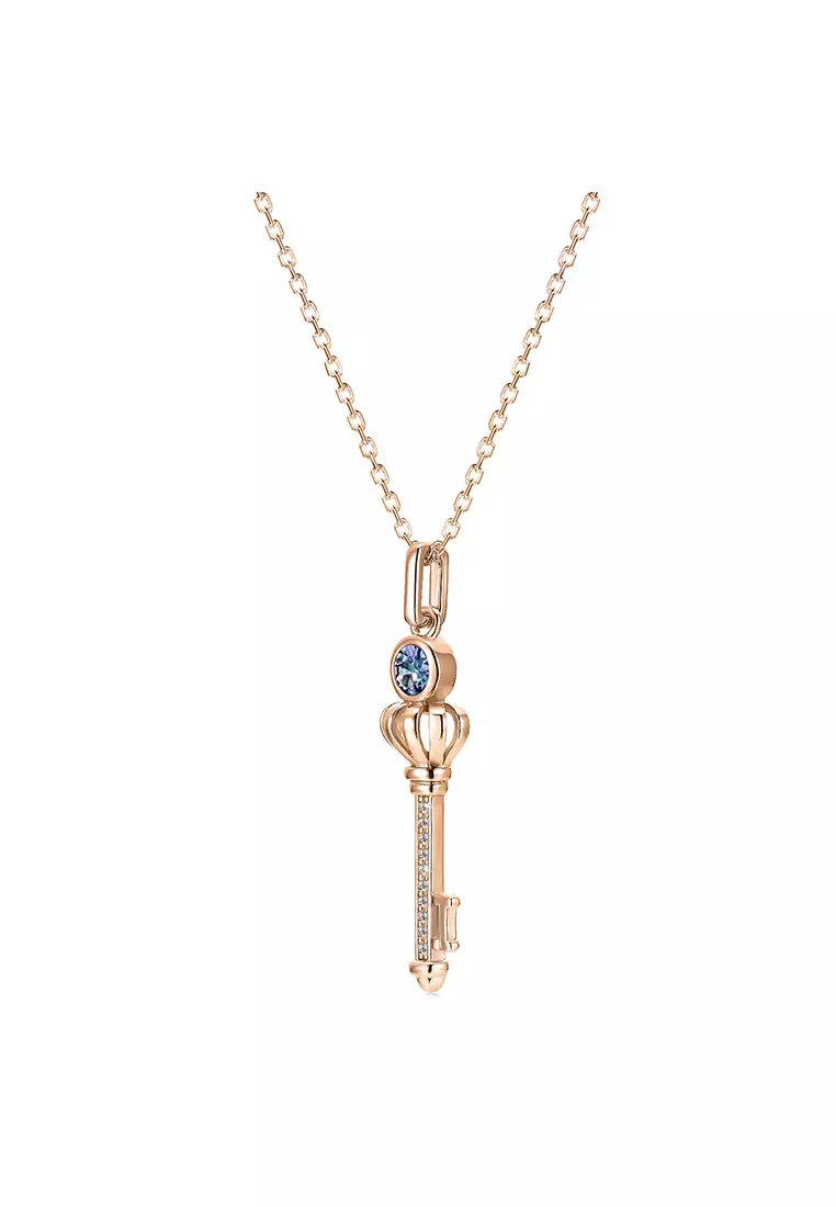 [ Alexandrite Collection ] Majestic Key Alexandrite Pendant Silver S925 RG - Kalung by Her Jewellery