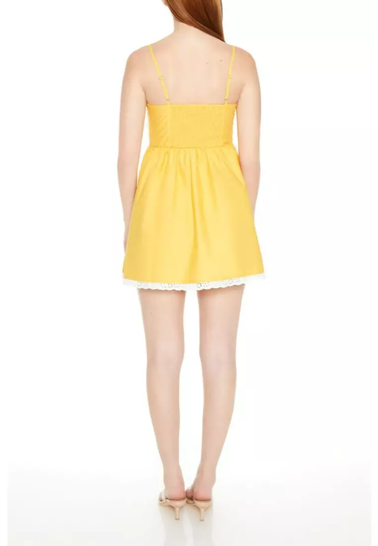Yellow lace dress forever 21 discount