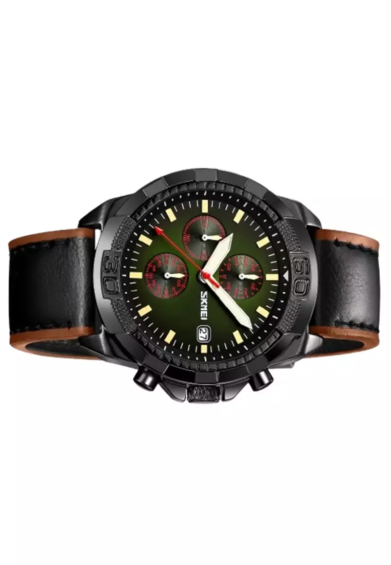 Jam Tangan Analog Pria Elegant 9347 ORIGINAL - Black Green