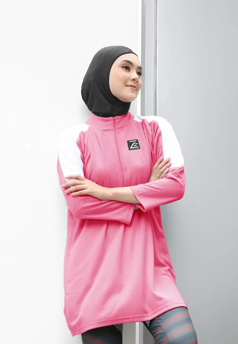 Zelena - Noa Zipper Sport Tunic | Atasan Olahraga Wanita - Fanta