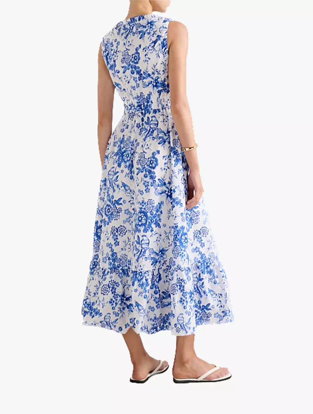 Bella Shirred Cotton Midi Dress
