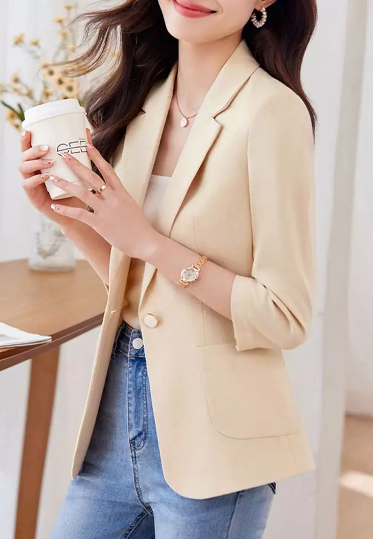 Simple Slim Fit Suit Jacket YGH-EY8909