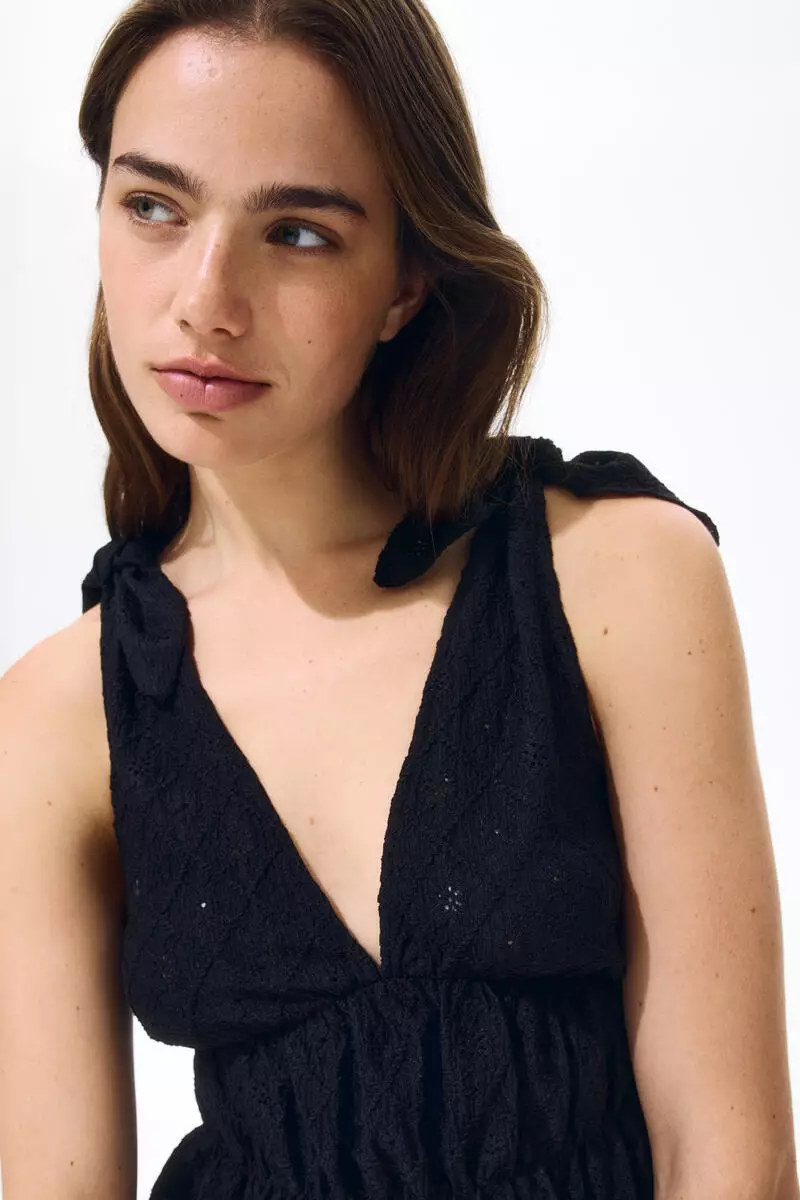 Pointelle jersey top