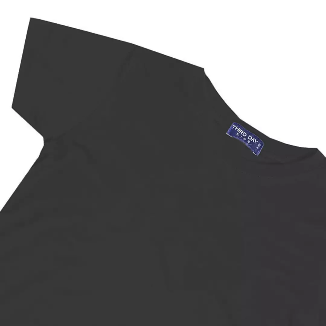 KU132 kaos anak boy girl polos denim abu tua