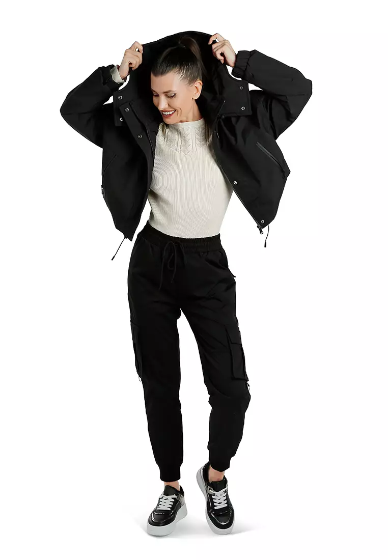 Jaket Tenun Serut Pendek Warna Hitam