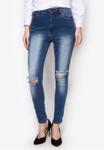 High-Waisted Faded Cut-Out Skinny Jeans - NEXT - Buy Online at ...