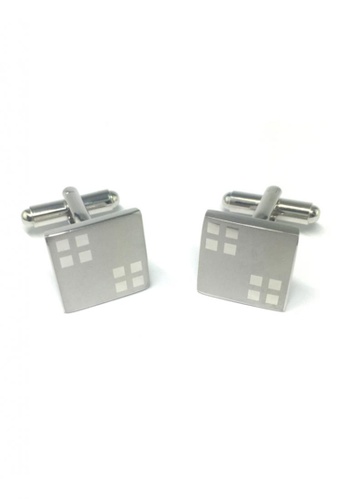 Splice Cufflinks silver Small Silver Square Pattern Square Cufflinks SP744AC57FRMSG_1