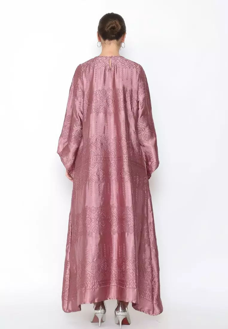 Rinjanie Batik x Senorita - Ungu - Gamis Tunik Bordir Gamis Wanita Modern - Dress Wanita Muslimah - Tunik Bordir Series - GTBB - UG