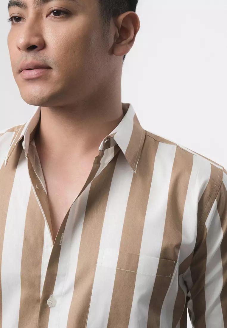 Garcia Shirt Camel Brown LS