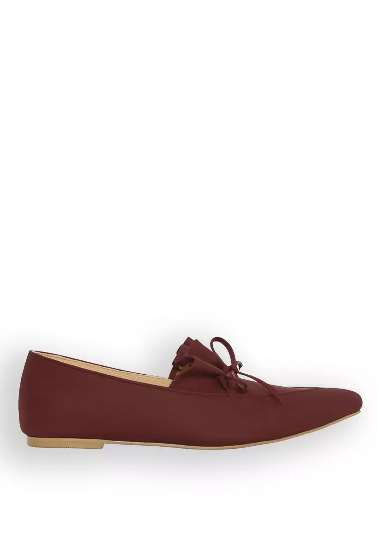 Nara Flats Shoes Maroon