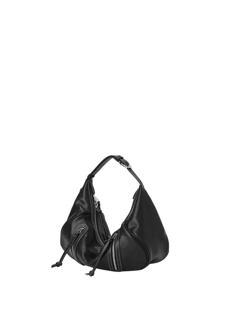 Ursula V11 2-Way Drape 小型單肩斜背袋 - 黑