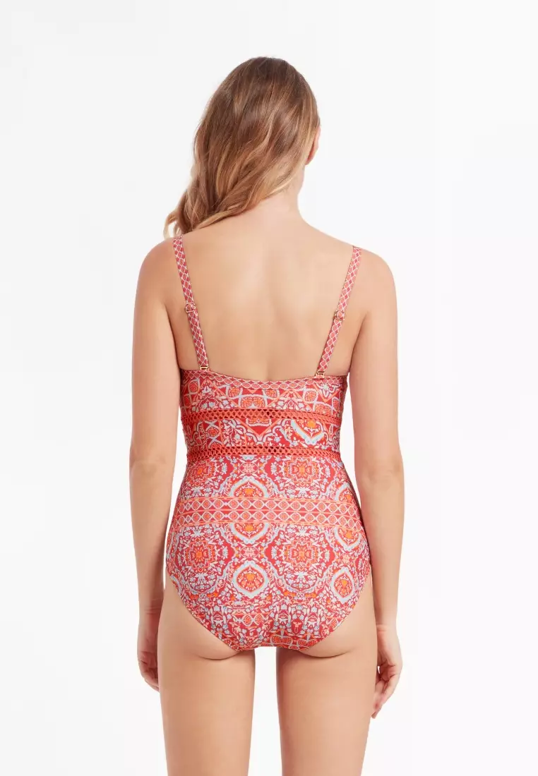 Inner Peace Spiced Coral Plus Cup V-neck Onepiece