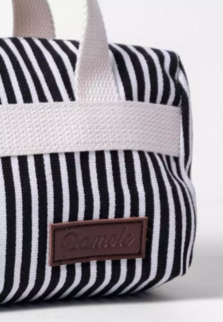 Pamole Pouch Kosmetik Bahan Kanvas Penutup Resleting - Line Kecil