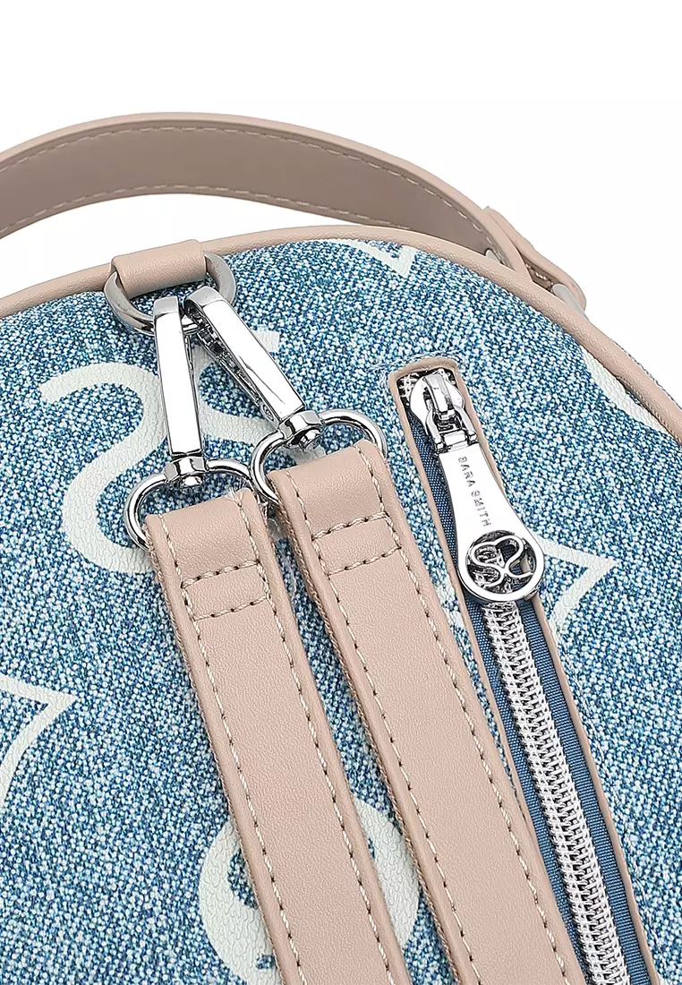 Women's Monogram Mini Backpack (Tas Ransel Wanita / Tas Punggung Wanita) - Biru