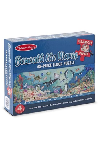 Melissa & Doug Melissa & Doug Beneath the Waves Search & Find Floor Puzzle (48 pieces) - Jigsaw, Cardboard, Counting, Educational, Learning 33230THA8F9702GS_1