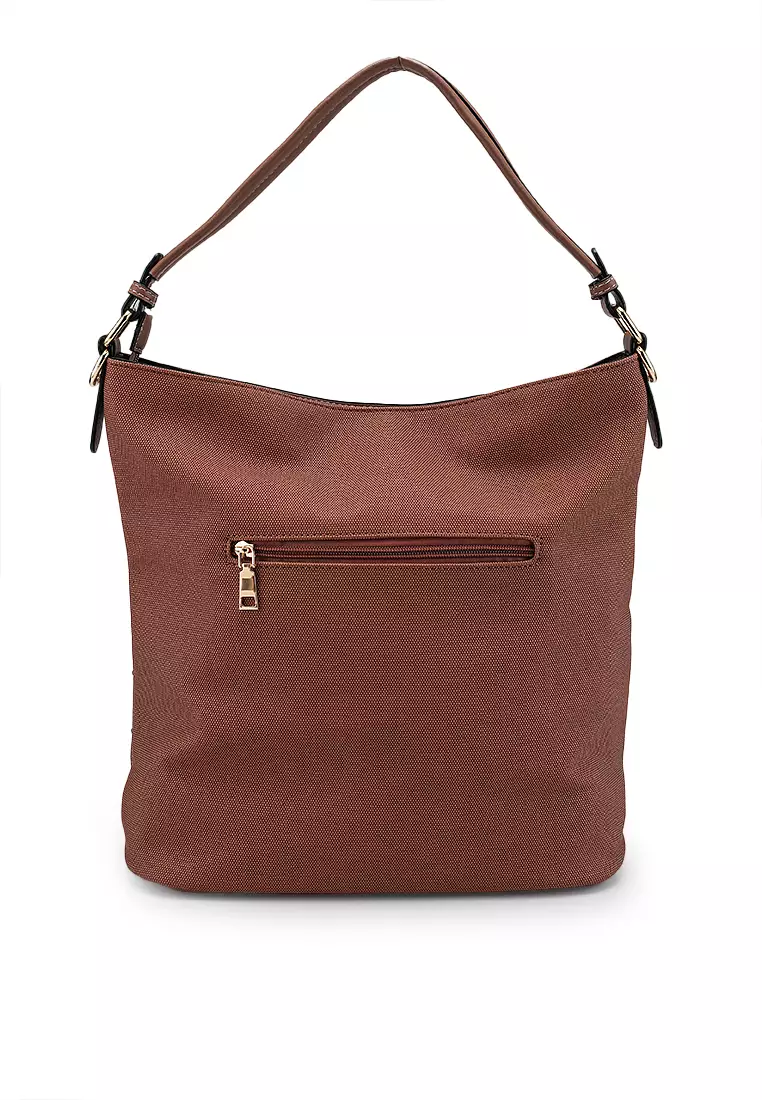 Duo-Texture Convertible Hobo Bag