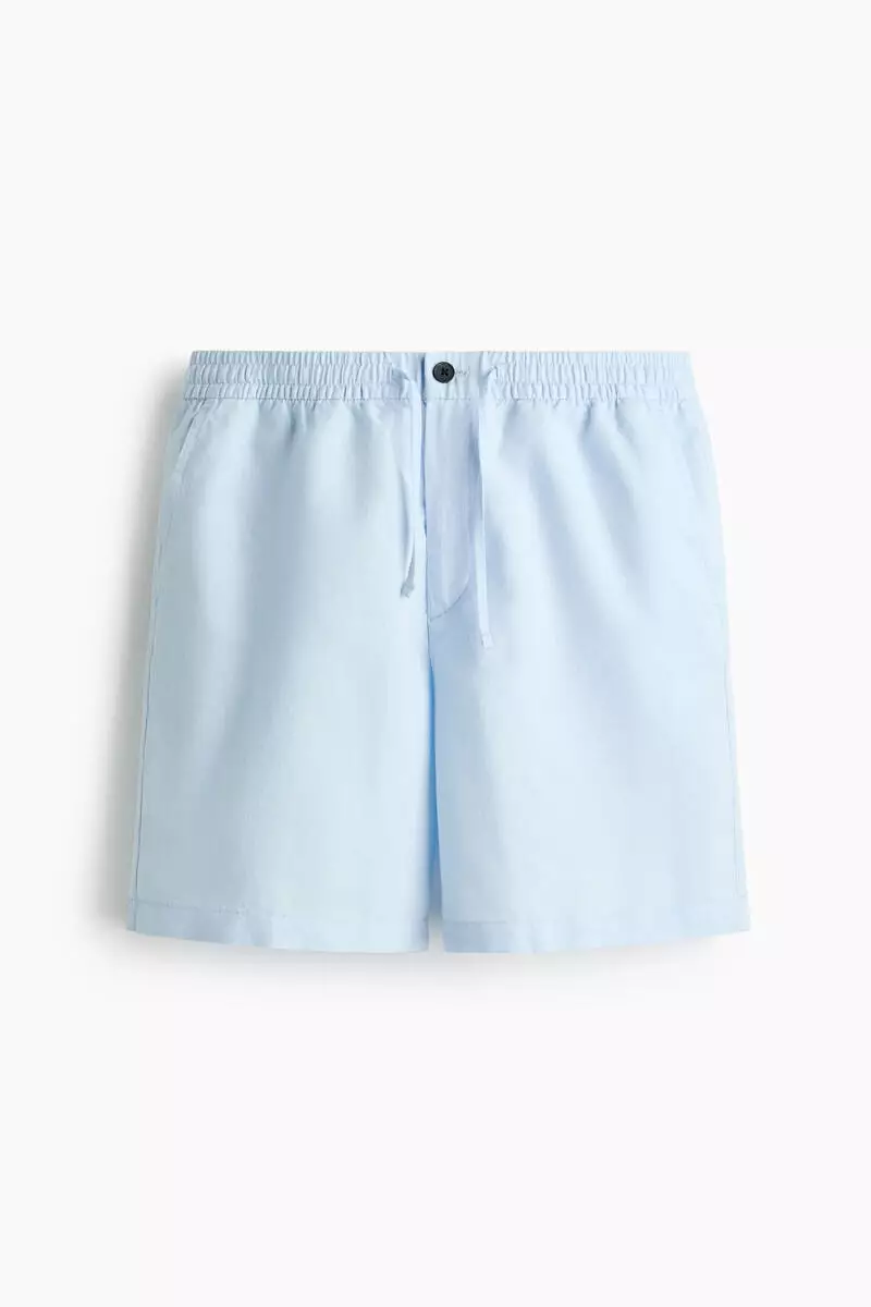 Regular Fit Linen-blend shorts
