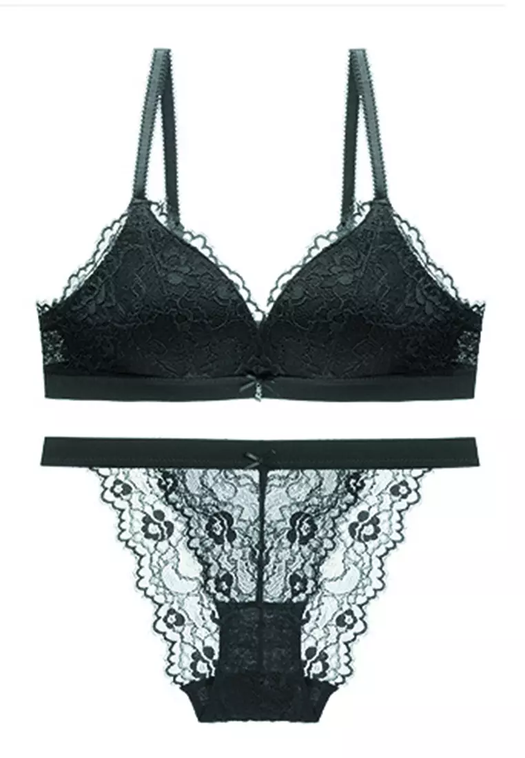 Trendyol Collection Black Lace Underwire Cupless Underwear Set