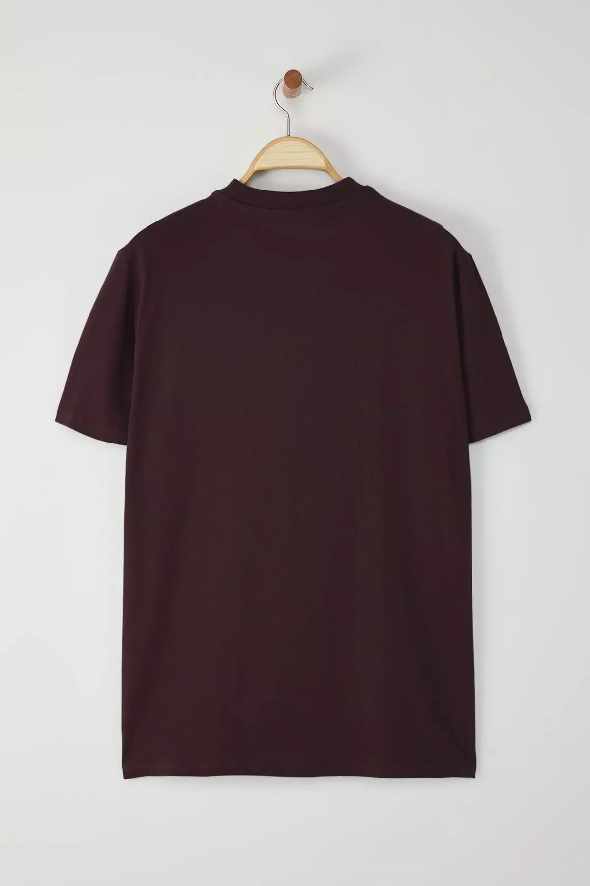 Dark Brown Regular Cut Wolf Embroidered 100% T-Shirt TMNSS24TS00056