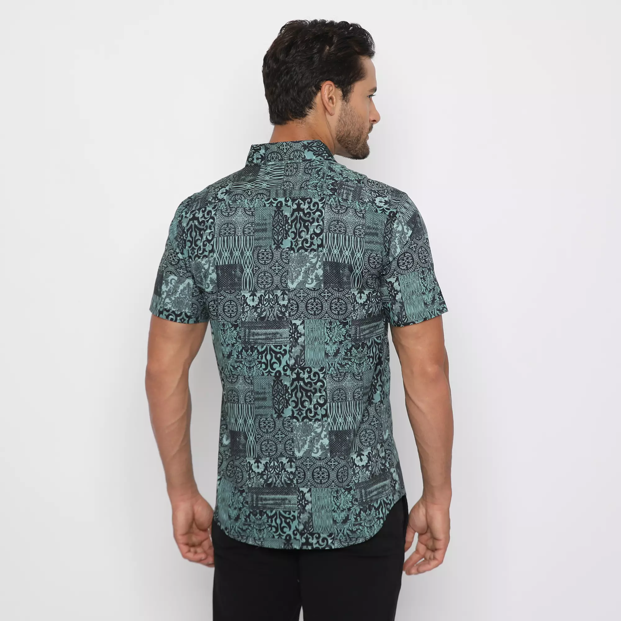 Platini Kemeja Hawai Pria Lengan Pendek Hijau 132150