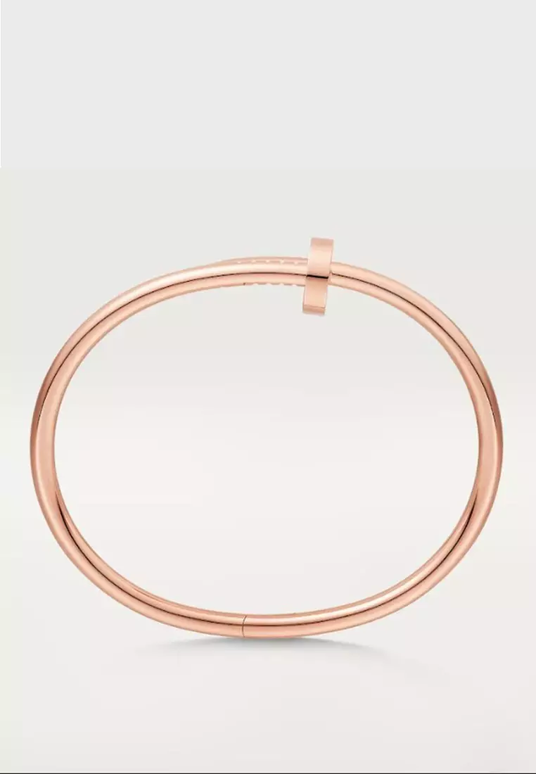 Classic Nail Design Premium Stainless Steel Gelang Wanita Rose Gold