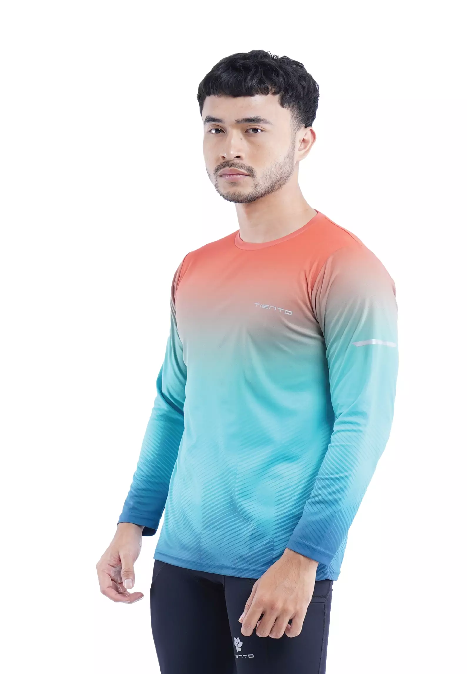 Tiento Jersey Running Anti UV Baju Olahraga Lari Pria Lengan Panjang Kaos Dryfit Long Sleeve Men Xceleration