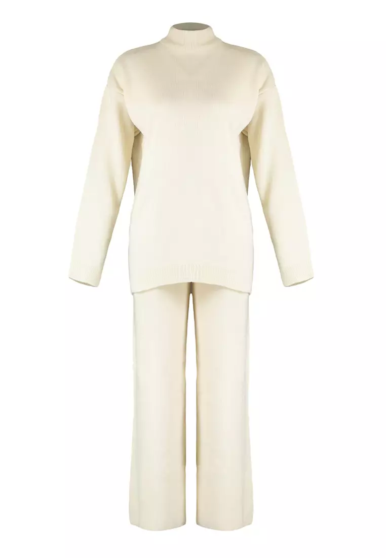 Mock Neck Knitwear Set