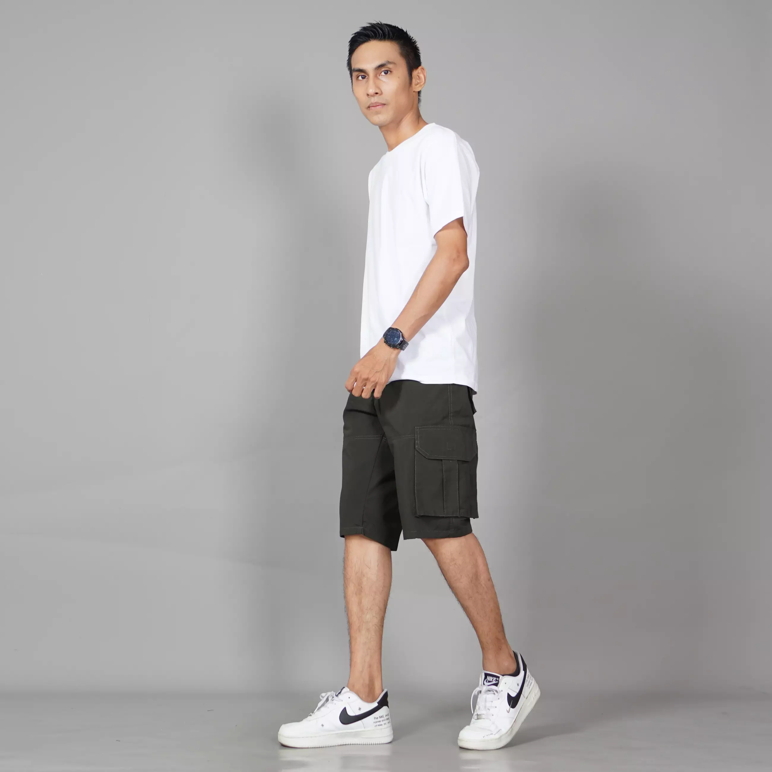  CHARLES Celana Pendek Cargo Pria Celana Kargo Pendek Pria - ARMY