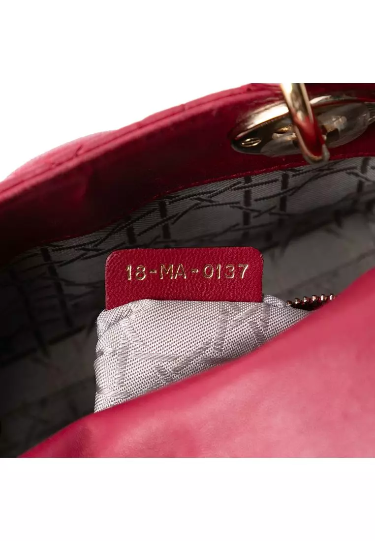 Pre-Loved Dior Mini Lambskin Cannage Lady Dior