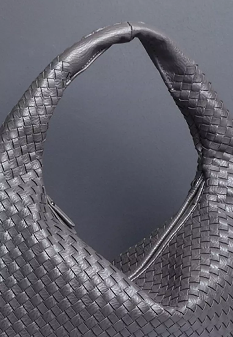 Faux Leather Woven Hobo Bag CX626