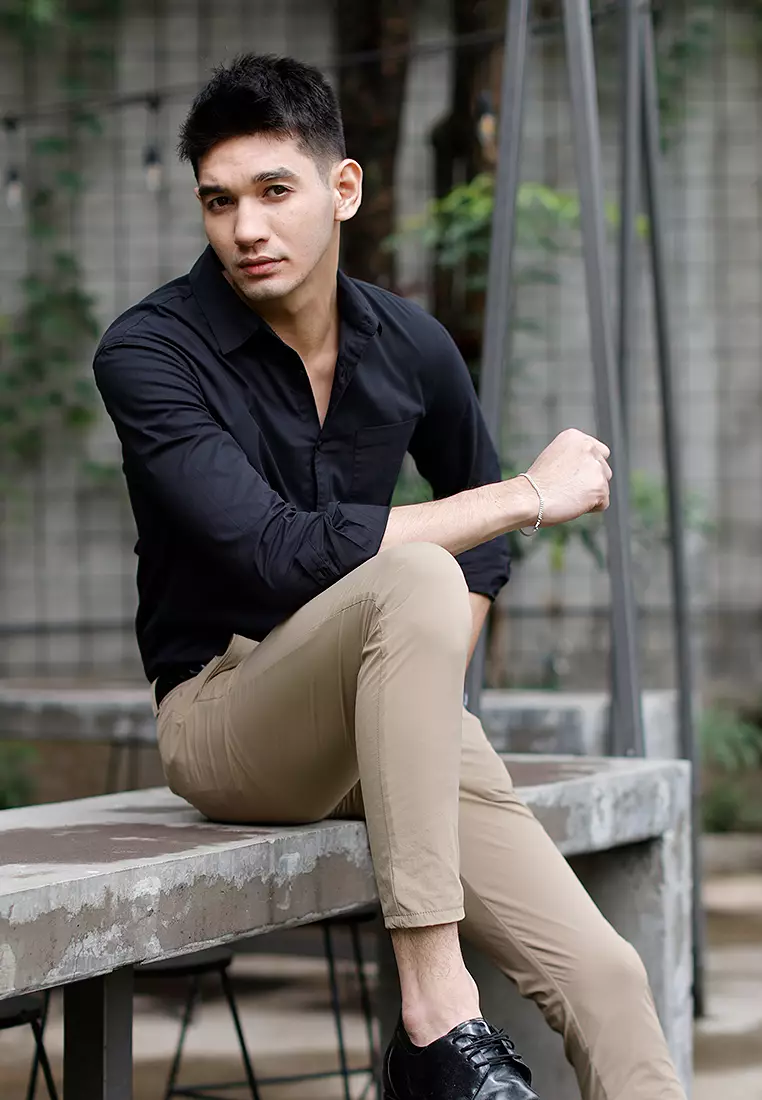 Oxcon Long Sleeve Business Shirt soft cotton Black