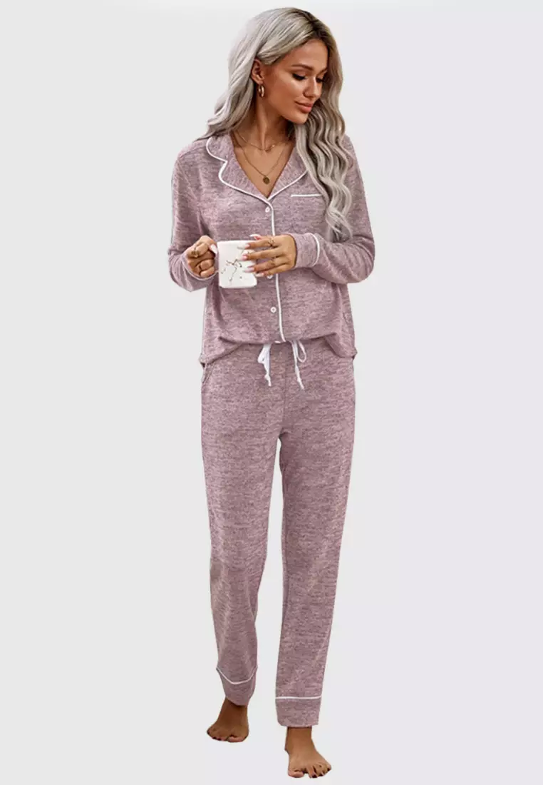 Buy Twenty Eight Shoes VANSA Solid Color Knitted Fleece Suit