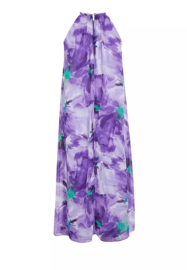 Floral Chiffon Midi Dress