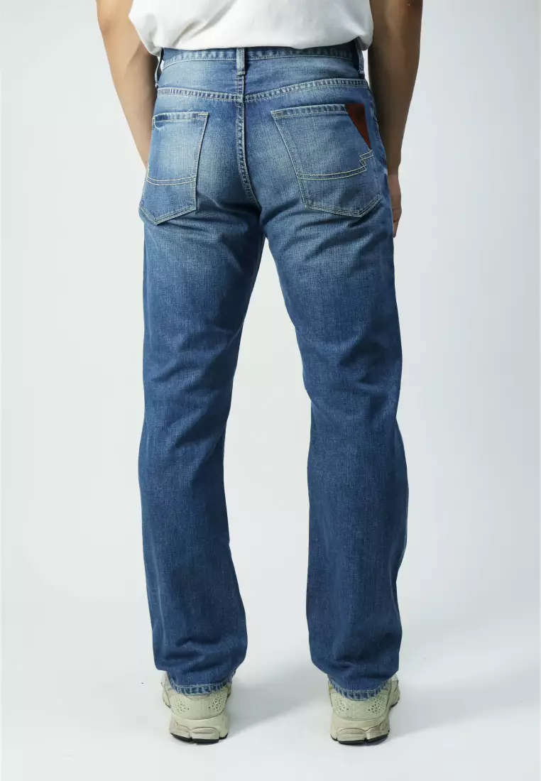 Emba Denim - BS08 Celana Panjang Denim Pria Regular Fit Medium Stone