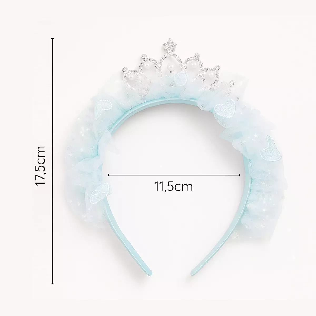 Wakakids Bando Princess Mahkota Anak Perempuan Renda Glitter Tulle Gaya Korea Venrz Biru