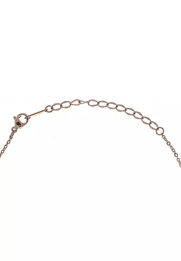 Kalung Liontin Wanita Bahan Rhodium Design Elegant Premium Quality - Rose Gold