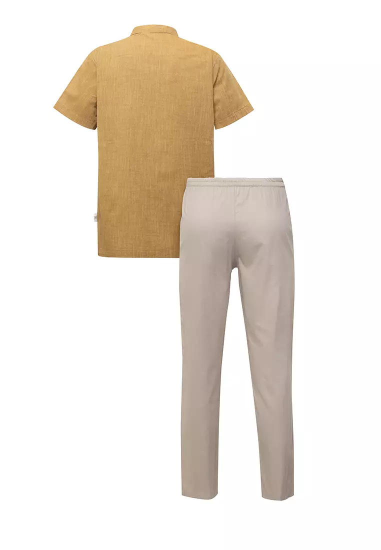 Pito Dito Boy Saifan Setelan Pendek Koko Anak Coklat