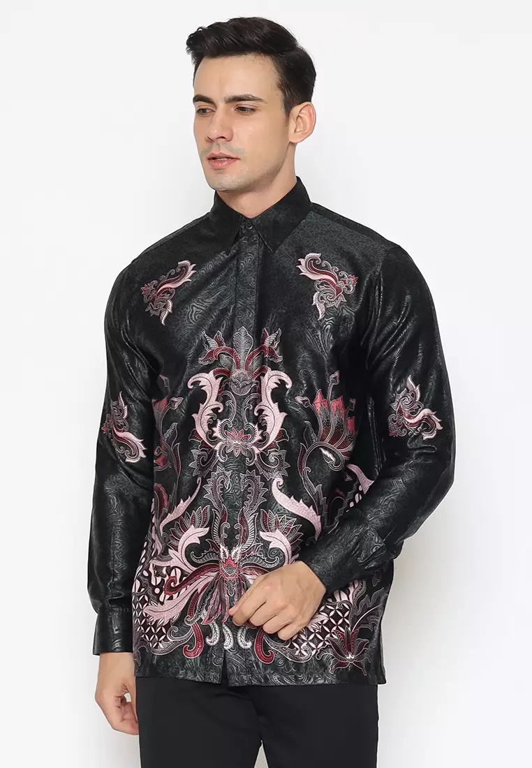 AKSA BATIK PRIA KEMEJA PANJANG SEMI SUTRA EMRAN ELMEERA