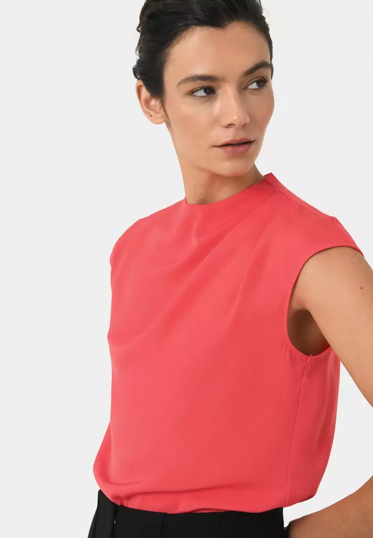 Mallory Draped Shoulder Blouse