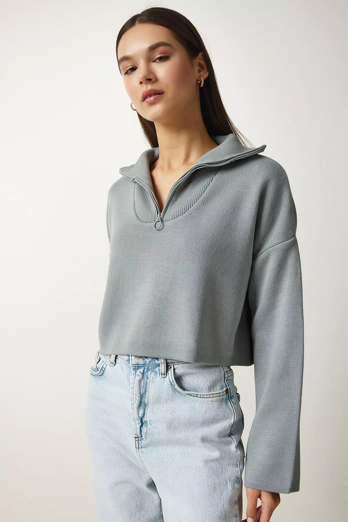 Crop Zip Sweater