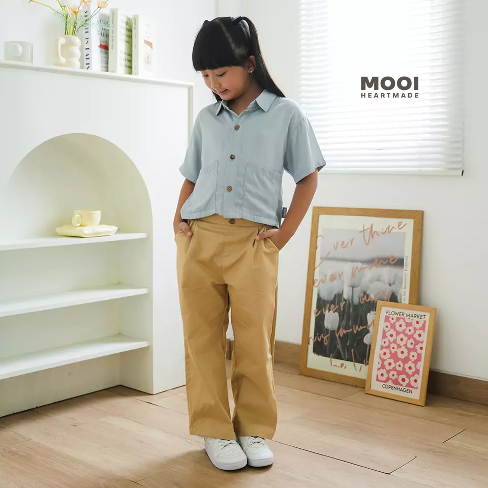 Mooi Celana Panjang Chinos Anak Perempuan Reiko Cullotes Pants - Black
