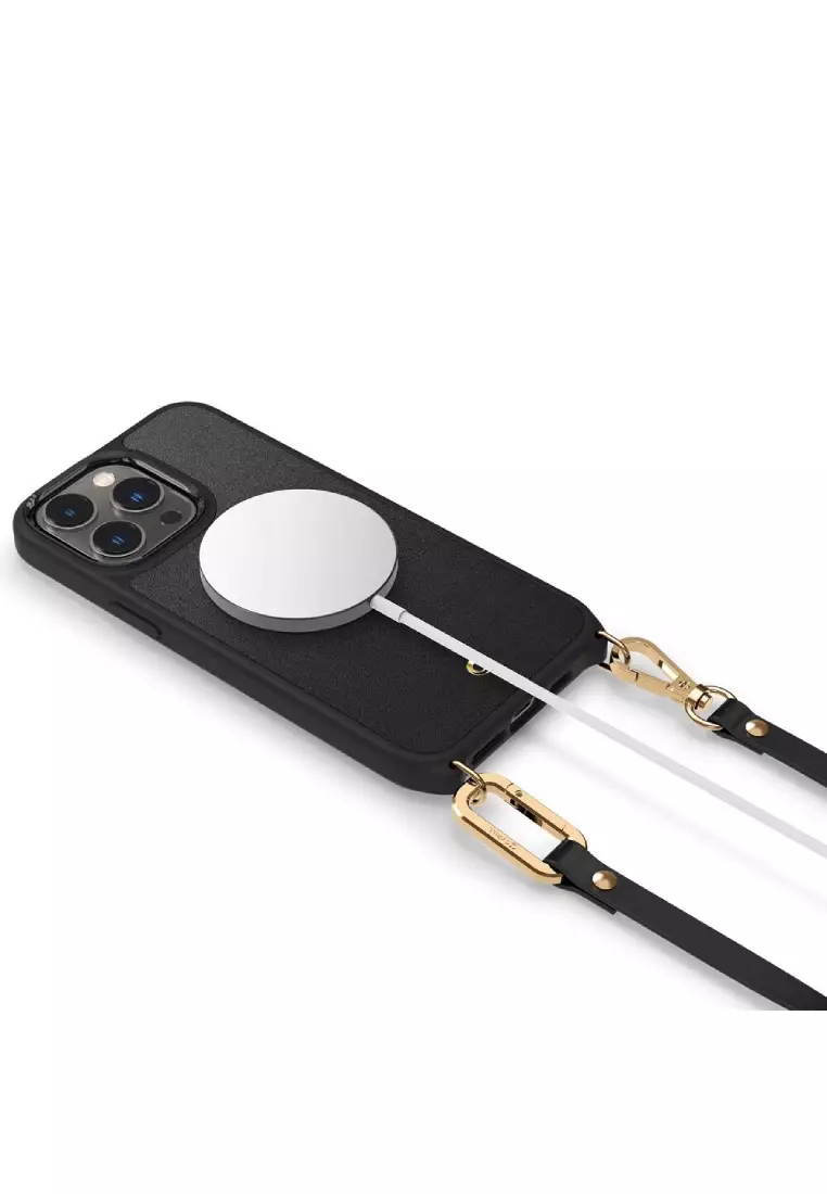 CYRILL de Spigen Classic Charm mag Cuerda Funda Compatible con iPhone 14  Pro MAX 6.7 (2022) Cuero Elegante con Correa Cadena de Dos Piezas en el