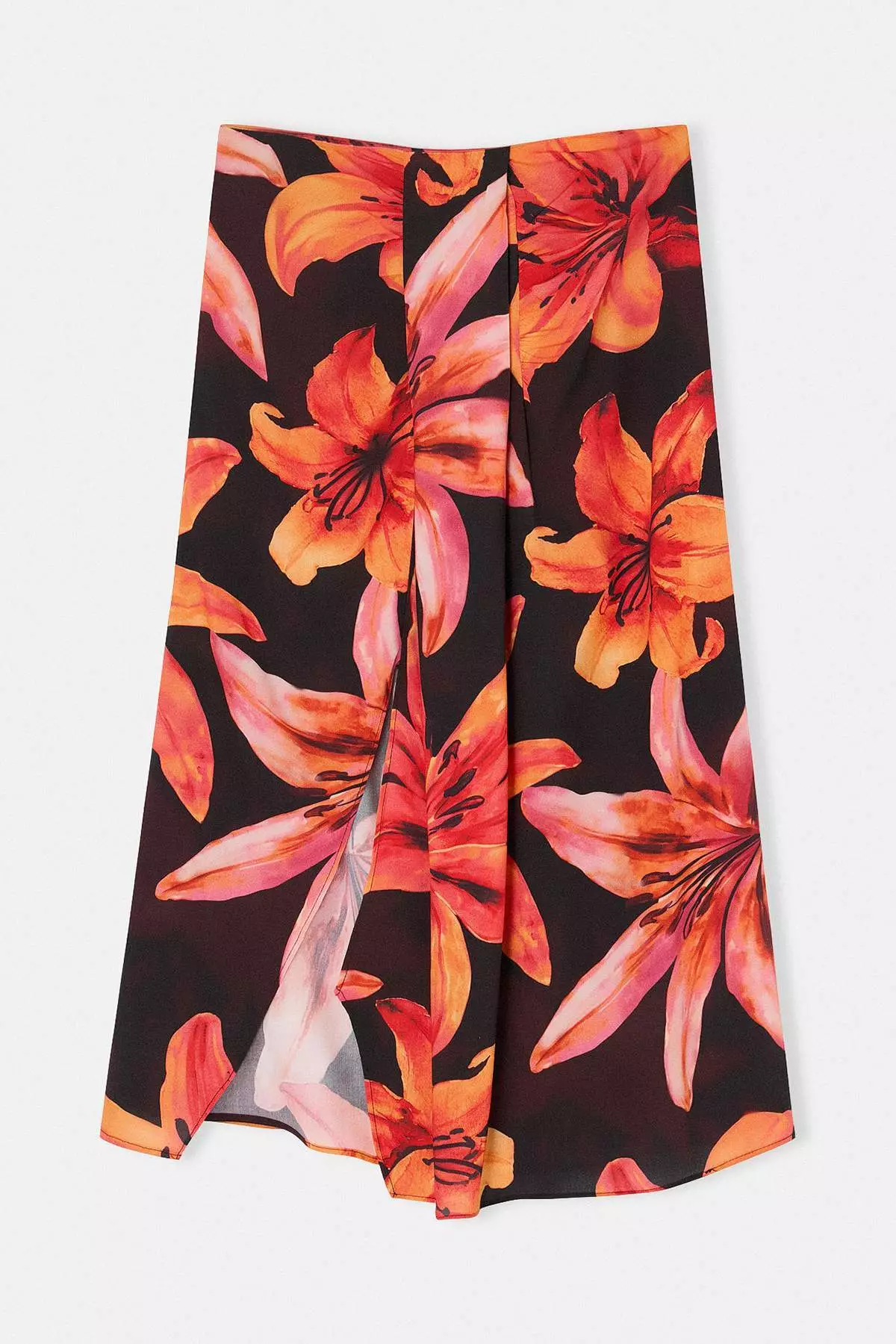 Beach Wear Black Floral Pattern Plus Size Beach Skirt Tbbss26Az00014