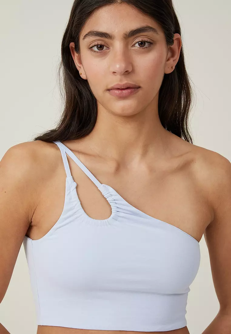 Belle One Shoulder Gathered Crop Top