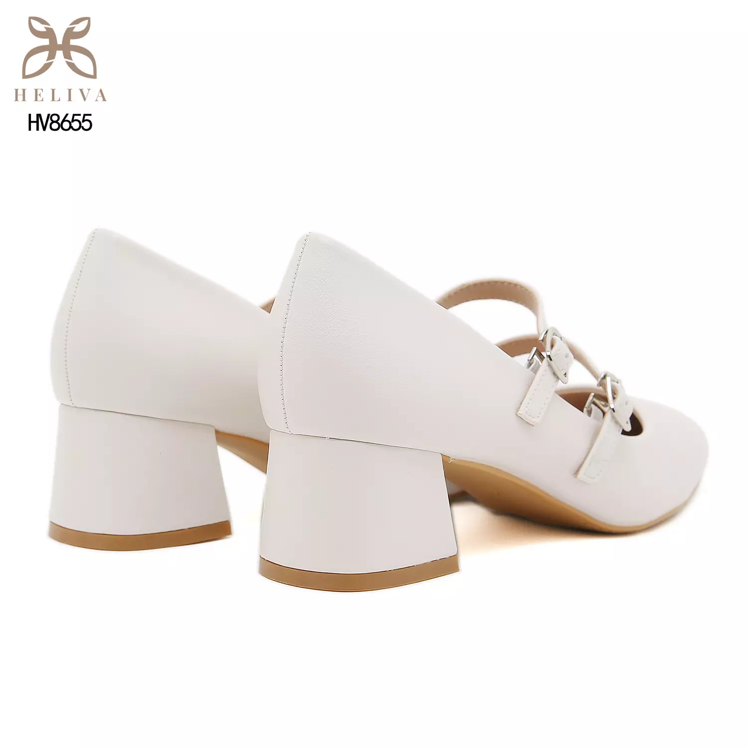  HELIVA ANVERA Mary Jane Heels Double Strap Sol 4.5cm HV8655  