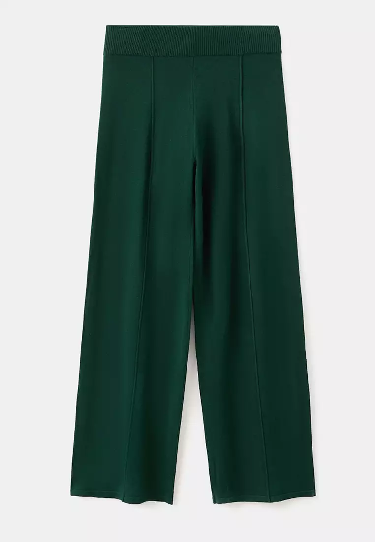 Knitted Trousers with Stitching Detail
