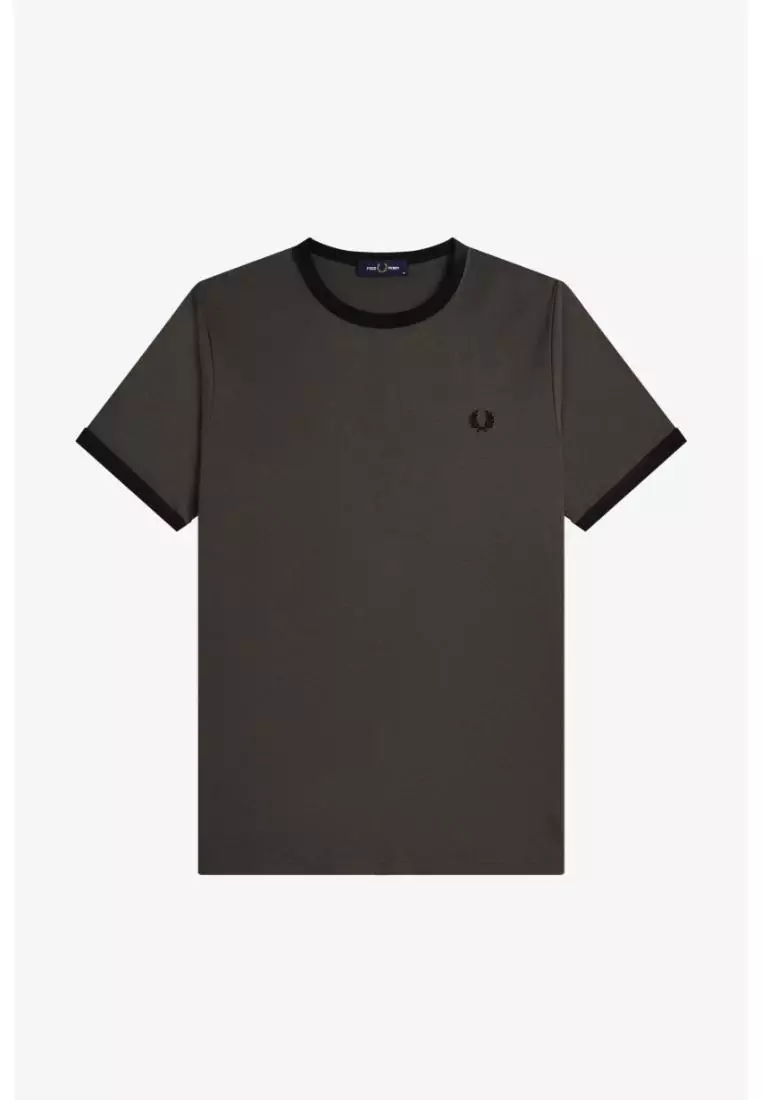 Fred Perry M3519 Ringer T-Shirt (Field Green / Black)