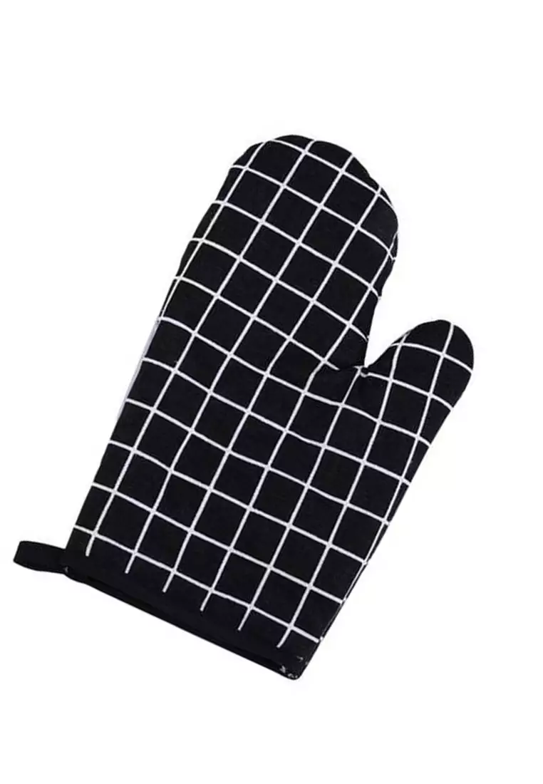 Decs Sarung Tangan Oven Heat Resistant Gloves 1 Pcs Simple Elegant Material Cotton ORIGINAL - Black